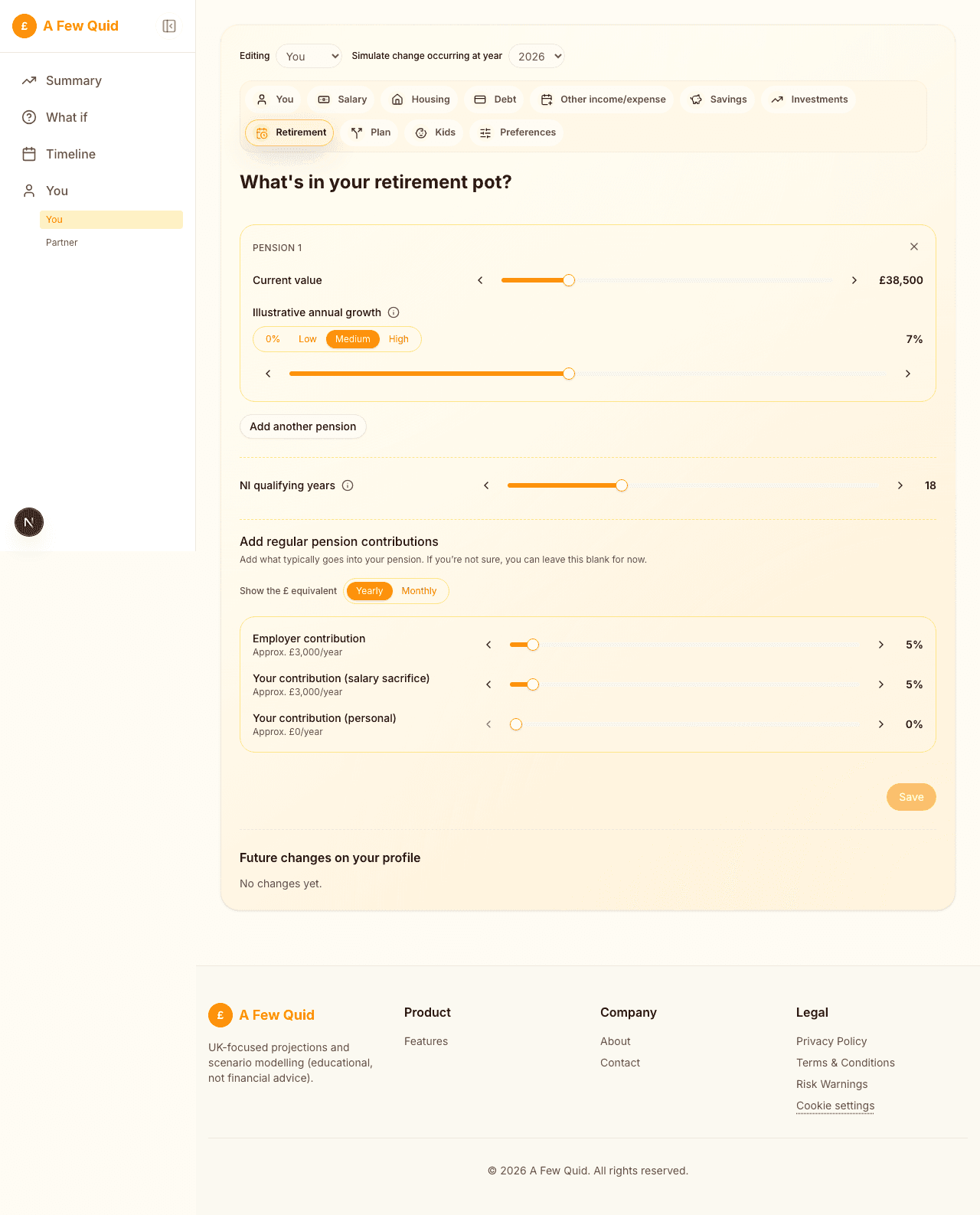 Screenshot of Pension planning that makes sense