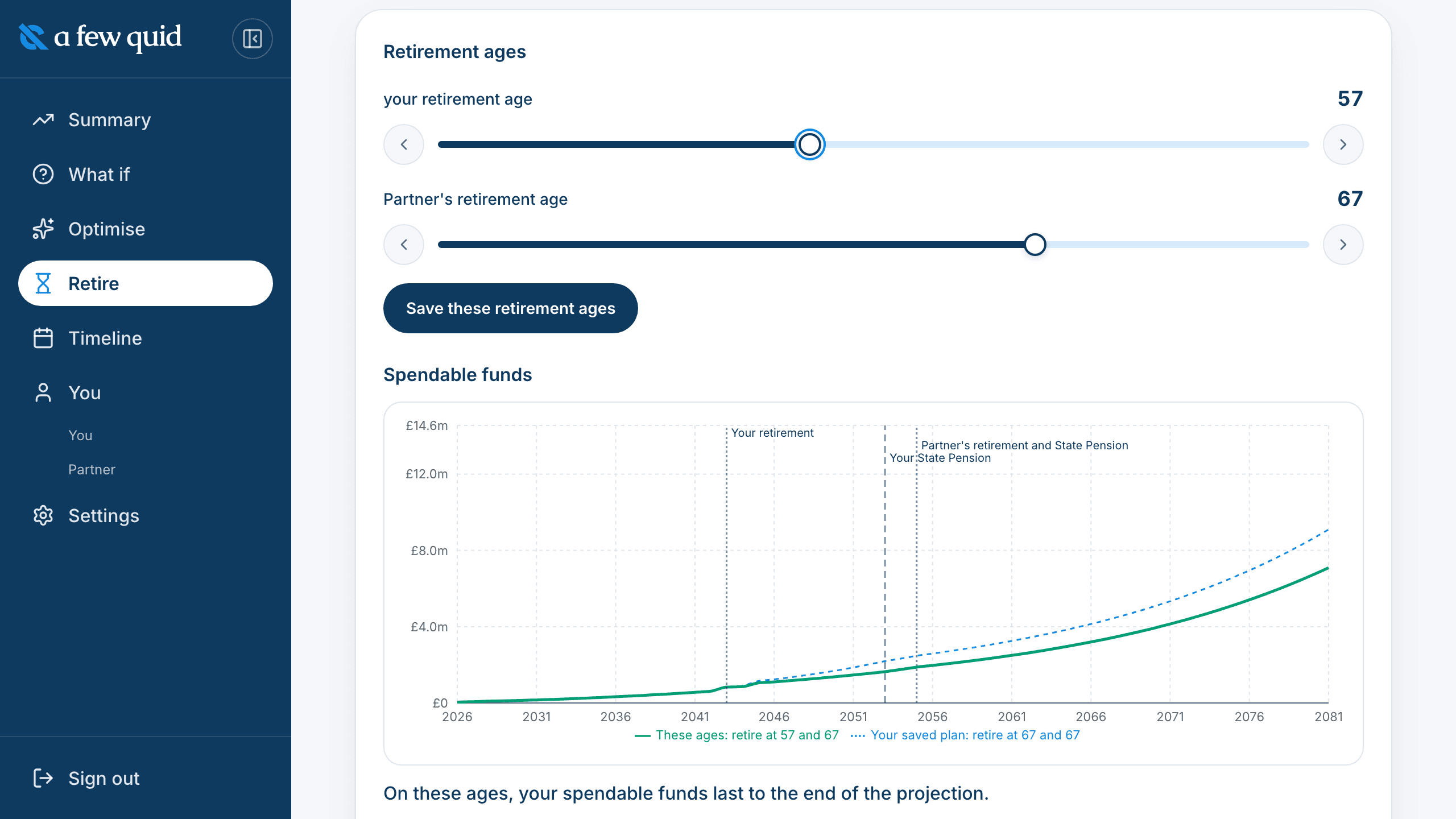 Screenshot of See how early you could retire