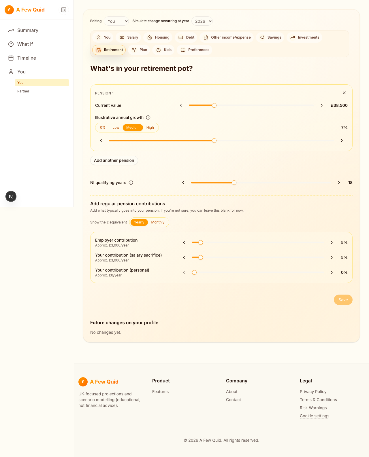 Screenshot of Pension planning that makes sense